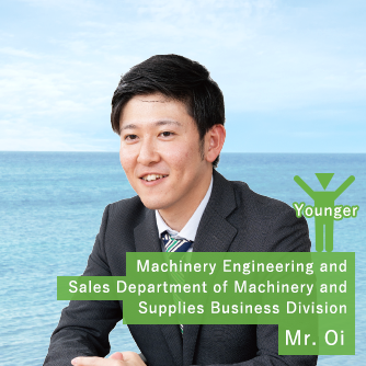 Younger employees Mr. Oi Machinery Engineering and Sales Department of Machinery and Supplies Business Division