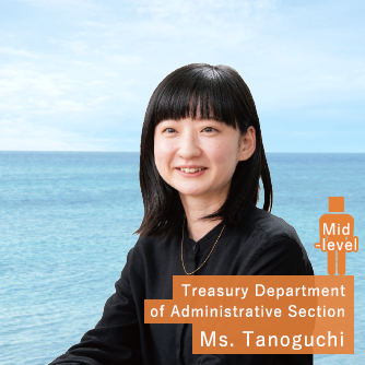 Mid-level employees Ms. Tanoguchi Treasury Department of Administrative Section